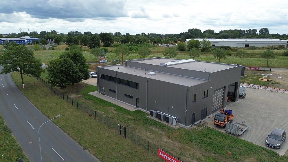 Drohnenaufnahme Firmengebäude Langfeld