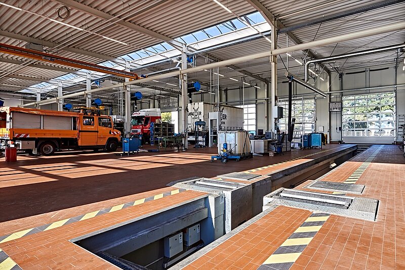 Nfz-Werkstatt von innen